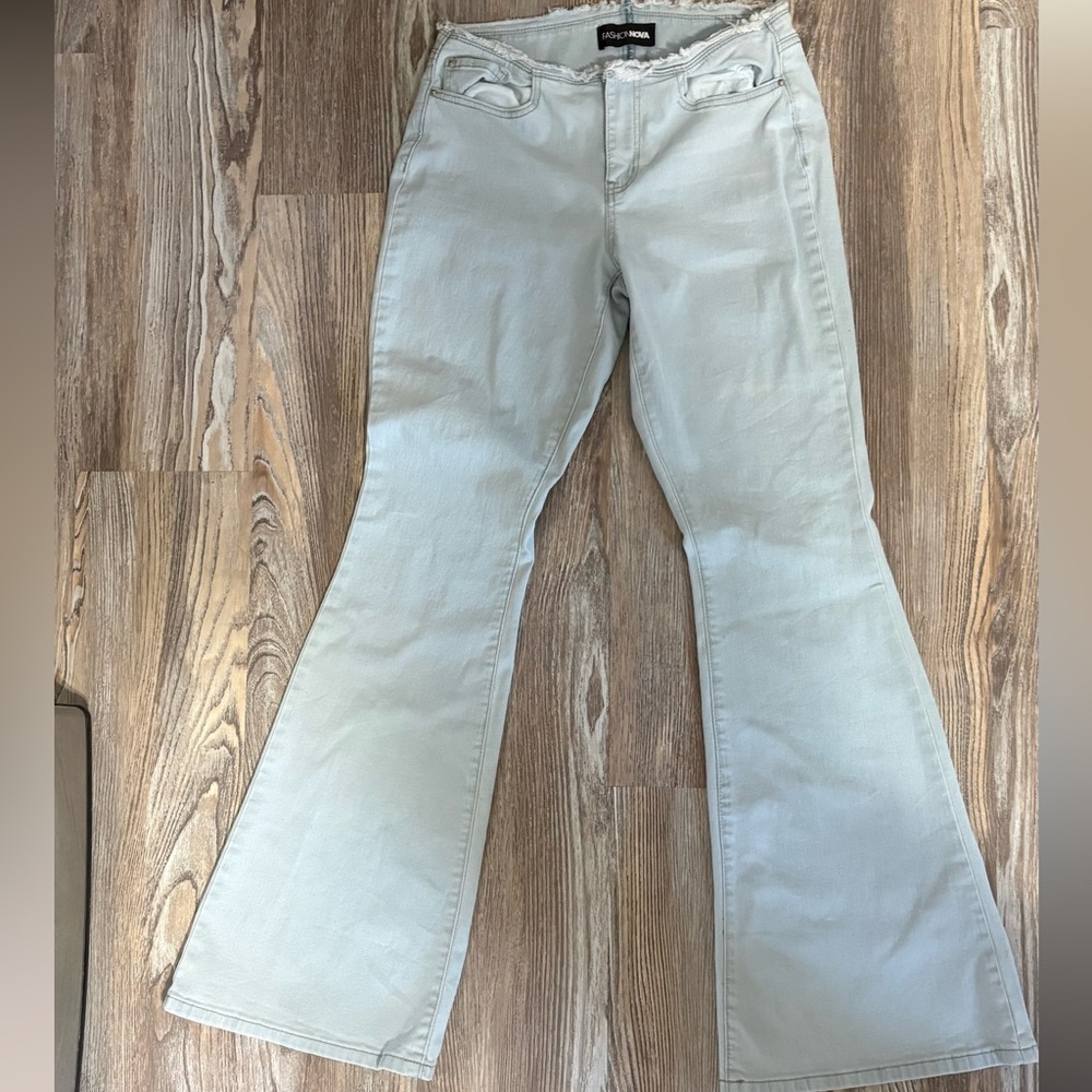 Fashion Nova Soft Gray Wide Leg Jeans